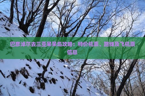 巴彦淖尔去三亚呆呆岛攻略：特价机票、路线及飞机票信息