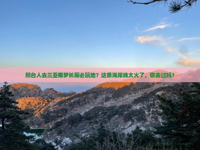 邢台人去三亚椰梦长廊必玩地？这条海岸线太火了，你去过吗？