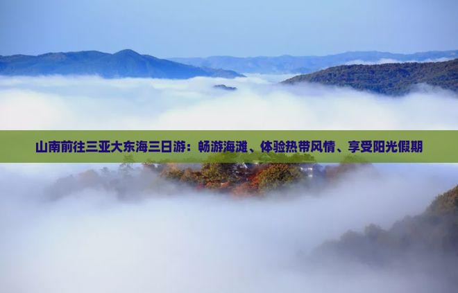 山南前往三亚大东海三日游