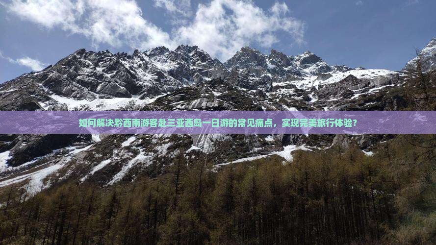 如何解决黔西南游客赴三亚西岛一日游的常见痛点，实现完美旅行体验？