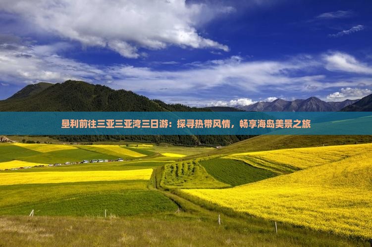 垦利前往三亚三亚湾三日游：探寻热带风情，畅享海岛美景之旅