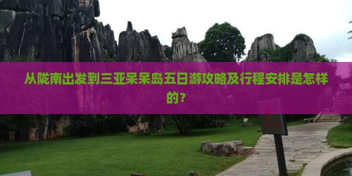 从陇南出发到三亚呆呆岛五日游攻略及行程安排是怎样的？