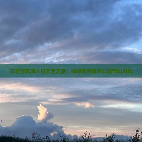 三亚亚龙湾六日天堂之旅：探秘热带森林公园奇幻风光