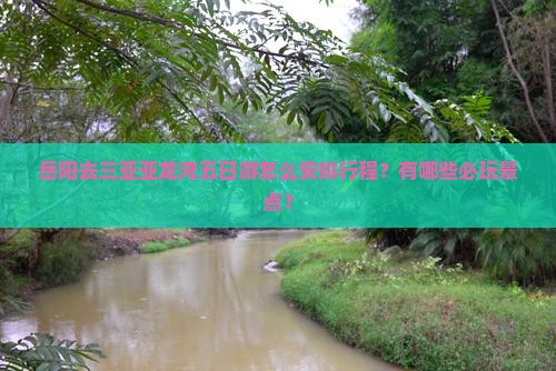 岳阳去三亚亚龙湾五日游怎么安排行程?有哪些必玩景点? 岳阳去三亚亚龙湾五日游怎么安排行程?有哪些必玩景点?