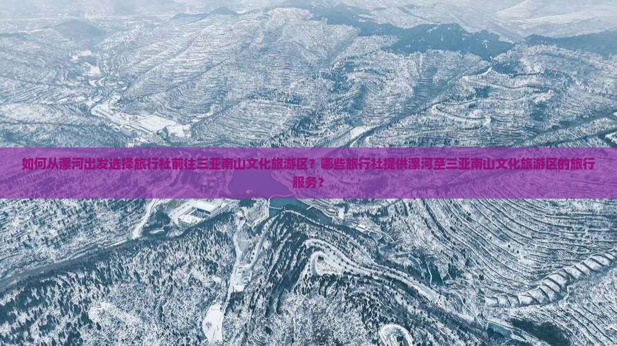 如何从漯河出发选择旅行社前往三亚南山文化旅游区？哪些旅行社提供漯河至三亚南山文化旅游区的旅行服务？