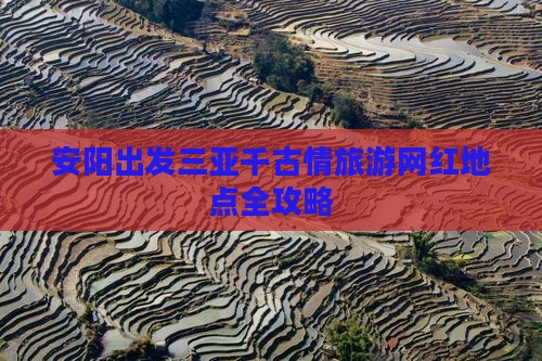 安阳出发三亚千古情旅游网红地点