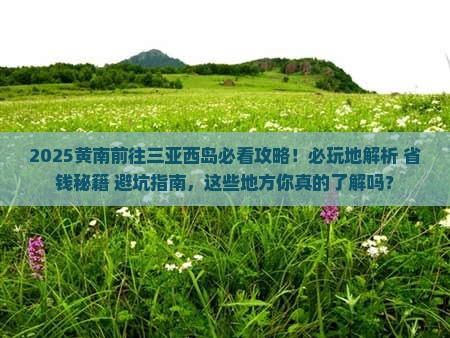 黄南前往三亚西岛必玩地