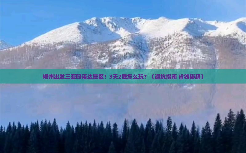 郴州出发三亚呀诺达景区旅游打卡点