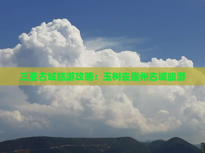 玉树去三亚崖洲古城旅游