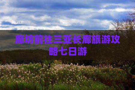 廊坊前往三亚椰梦长廊七日游