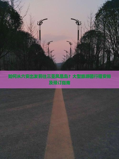 如何从六安出发前往三亚凤凰岛？大型旅游团行程安排及预订指南