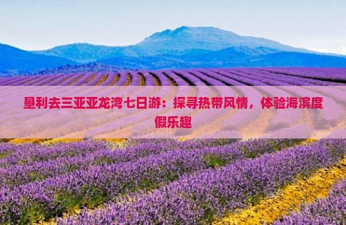 垦利去三亚亚龙湾七日游：探寻热带风情，体验海滨度假乐趣