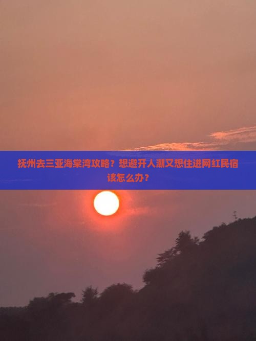 抚州去三亚海棠湾攻略？想避开人潮又想住进网红民宿该怎么办？