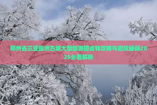 郑州去三亚崖洲古城大型旅游团