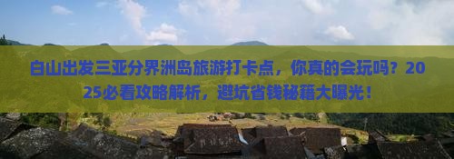 白山出发三亚分界洲岛旅游打卡点