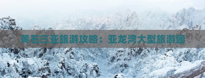黄石去三亚亚龙湾大型旅游团