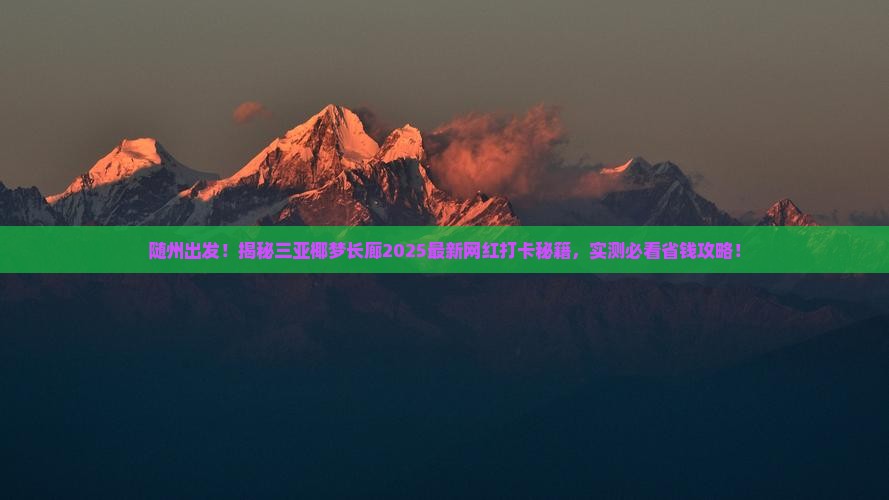 随州出发三亚椰梦长廊旅游网红地点