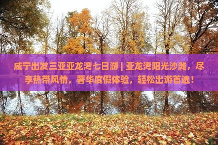 咸宁出发三亚亚龙湾七日游