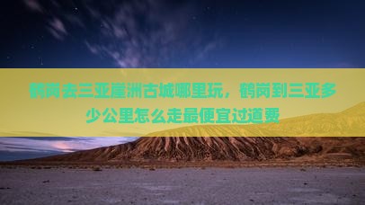 鹤岗去三亚崖洲古城哪里玩