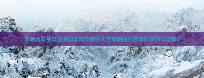 恩施出发至三亚南山文化旅游区大型旅游团行程安排及预订详情？