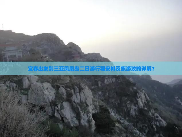 宜春出发到三亚凤凰岛二日游行程安排及旅游攻略详解？