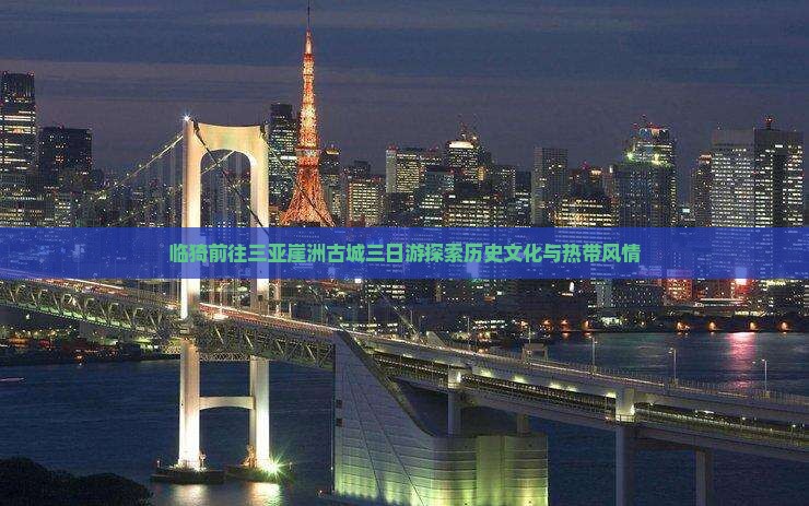 临猗前往三亚崖洲古城三日游探索历史文化与热带风情