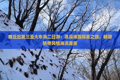 商丘出发三亚大东海二日游：浪漫海岛探索之旅，畅游热带风情海滨美景