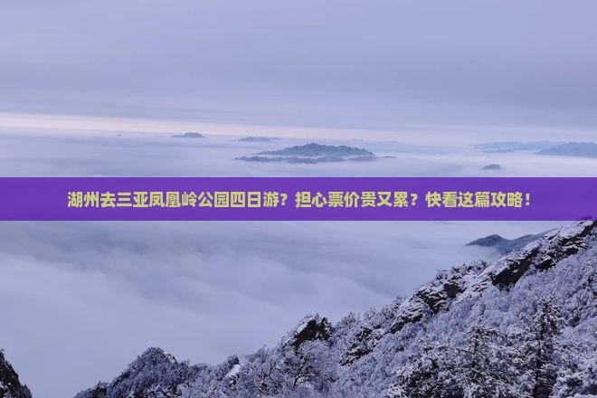 湖州去三亚凤凰岭公园四日游？担心票价贵又累？快看这篇攻略！