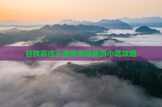 甘孜前往三亚呆呆岛旅游小吃攻略