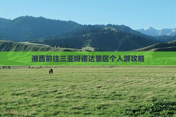湘西前往三亚呀诺达景区个人游攻略