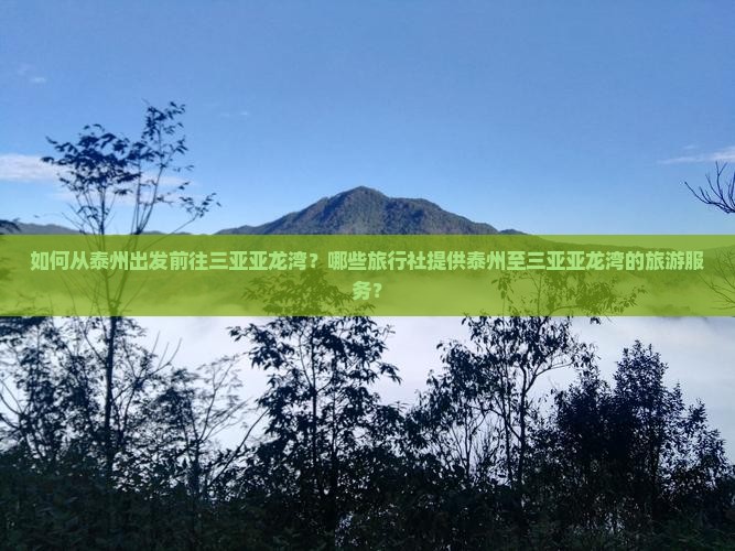 如何从泰州出发前往三亚亚龙湾？哪些旅行社提供泰州至三亚亚龙湾的旅游服务？