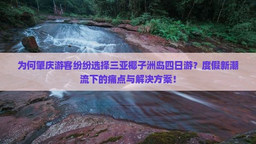 为何肇庆游客纷纷选择三亚椰子洲岛四日游？度假新潮流下的痛点与解决方案！