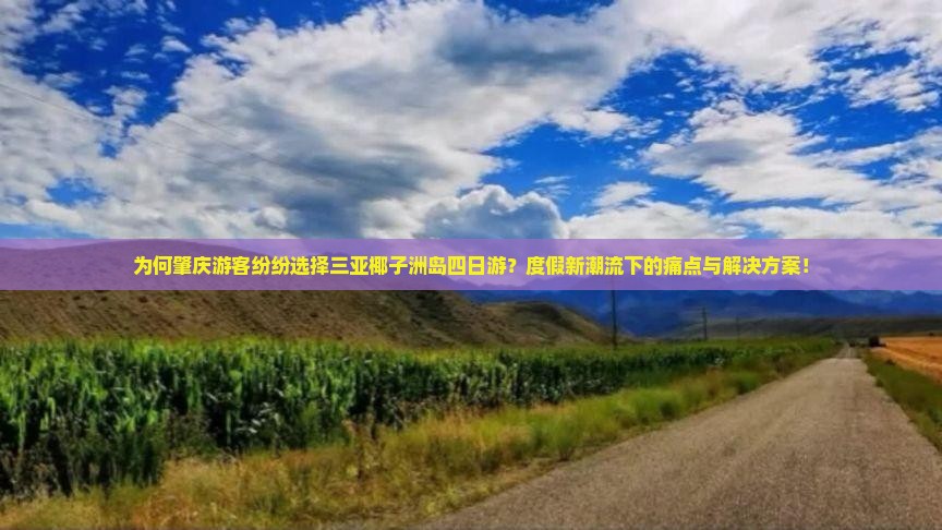 为何肇庆游客纷纷选择三亚椰子洲岛四日游？度假新潮流下的痛点与解决方案！