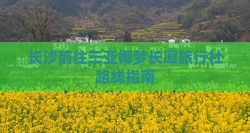 长沙前往三亚椰梦长廊旅行社