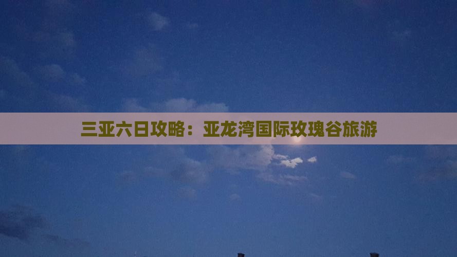 阿里前往三亚亚龙湾国际玫瑰谷六日游