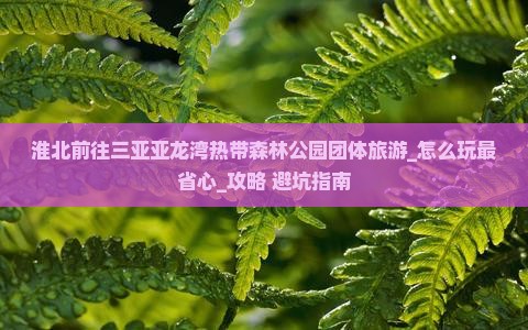 淮北前往三亚亚龙湾热带森林公园团体旅游