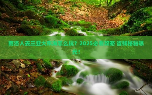 商洛去三亚大东海一日游