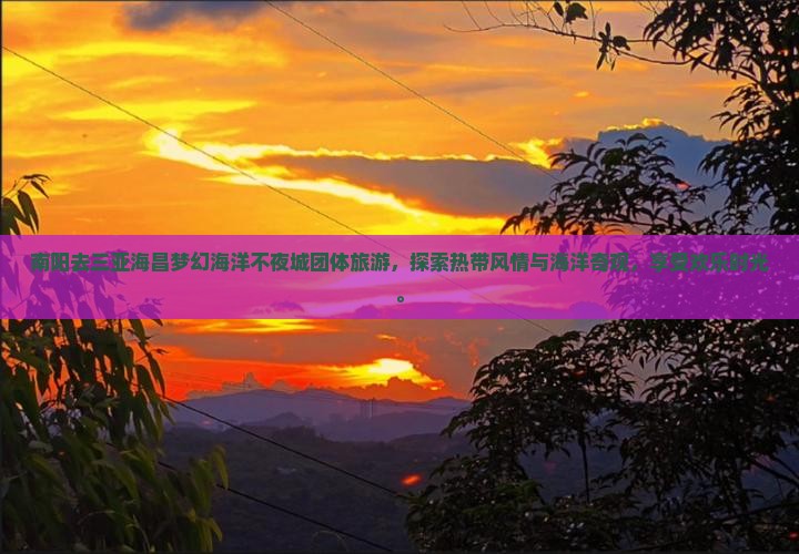 南阳去三亚海昌梦幻海洋不夜城团体旅游