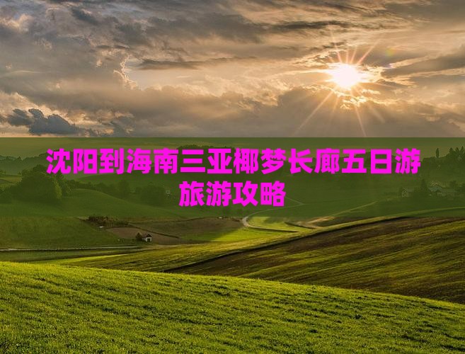 沈阳到海南三亚椰梦长廊五日游旅游攻略