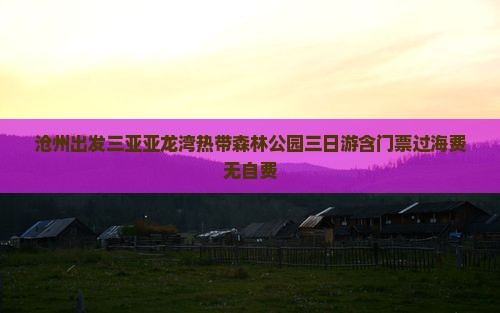 沧州出发三亚亚龙湾热带森林公园三日游含门票过海费无自费