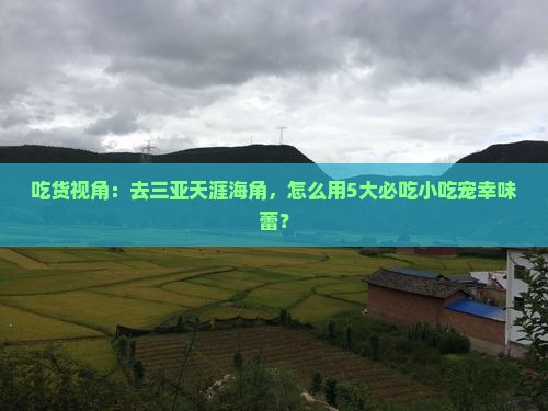 吃货视角：去三亚天涯海角，怎么用5大必吃小吃宠幸味蕾？