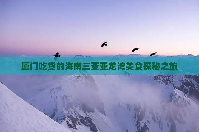 厦门吃货的海南三亚亚龙湾美食探秘之旅