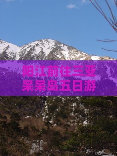 阳江前往三亚呆呆岛五日游旅游攻略