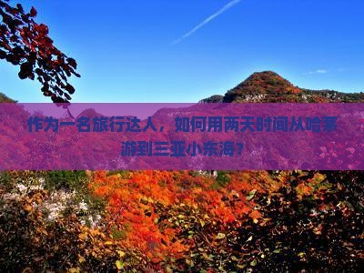 作为一名旅行达人，如何用两天时间从哈茅游到三亚小东海？