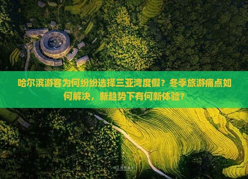 哈尔滨游客为何纷纷选择三亚湾度假？冬季旅游痛点如何解决，新趋势下有何新体验？