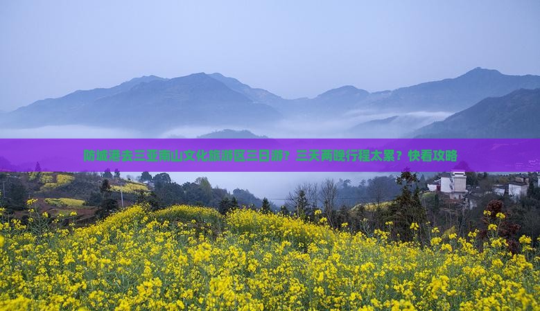 防城港去三亚南山文化旅游区三日游？三天两晚行程太累？快看攻略