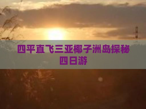 四平直飞三亚椰子洲岛探秘四日游