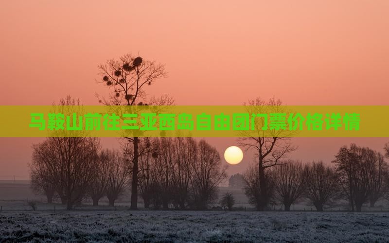 马鞍山前往三亚西岛自由团门票价格详情