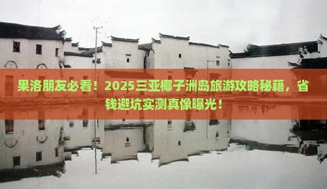果洛去三亚椰子洲岛旅游网红地点