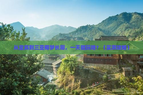 宜宾去三亚椰梦长廊一日游